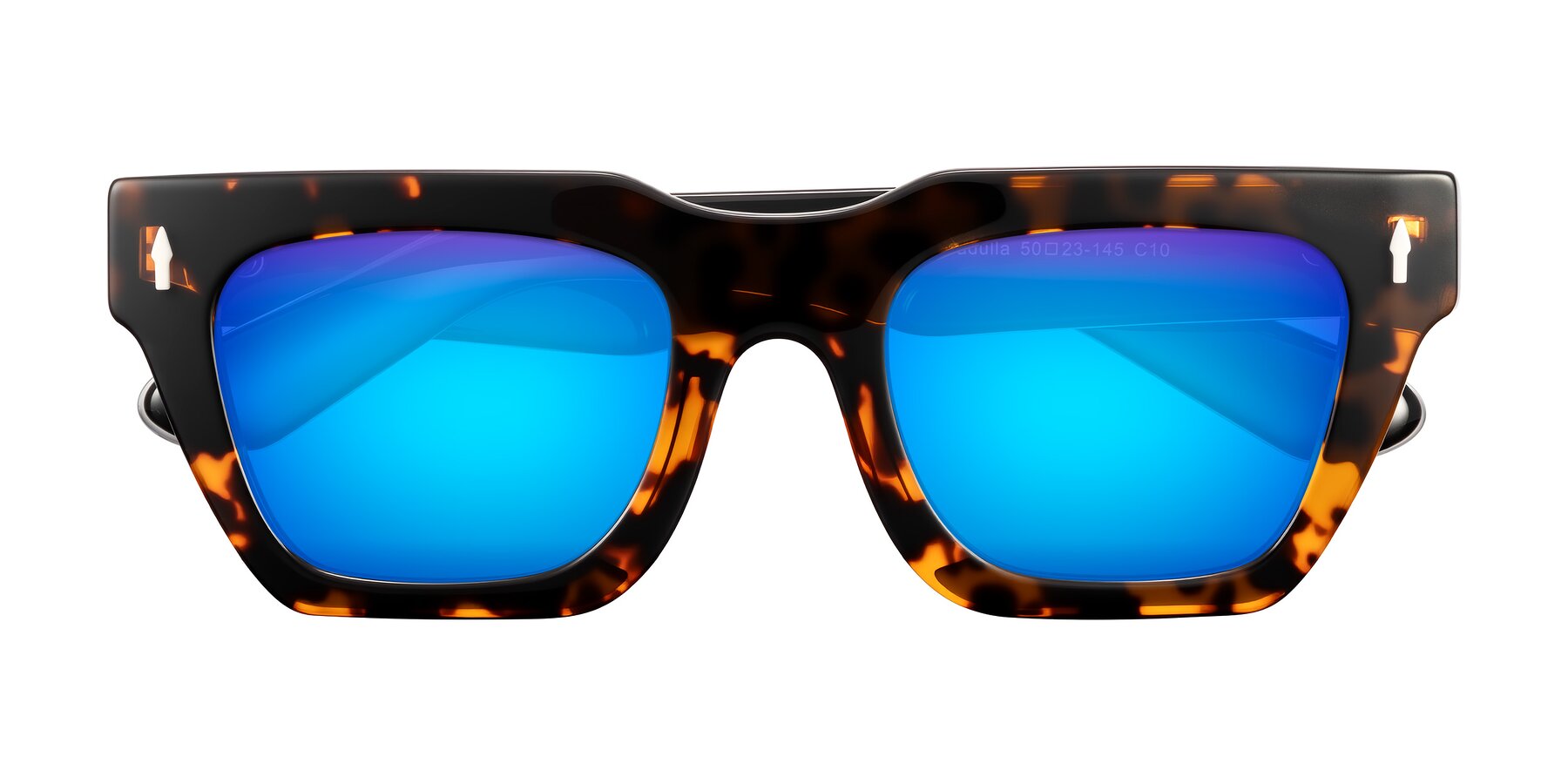 Folded Front of Padulla in Tortoise with Blue Mirrored Lenses
