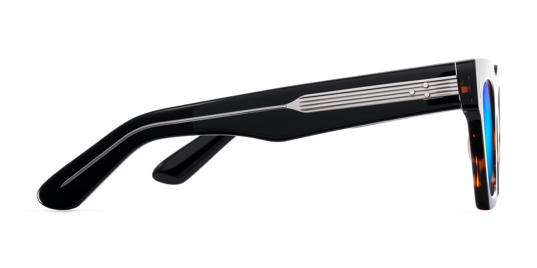 Side of Padulla in Tortoise with Blue Mirrored Lenses