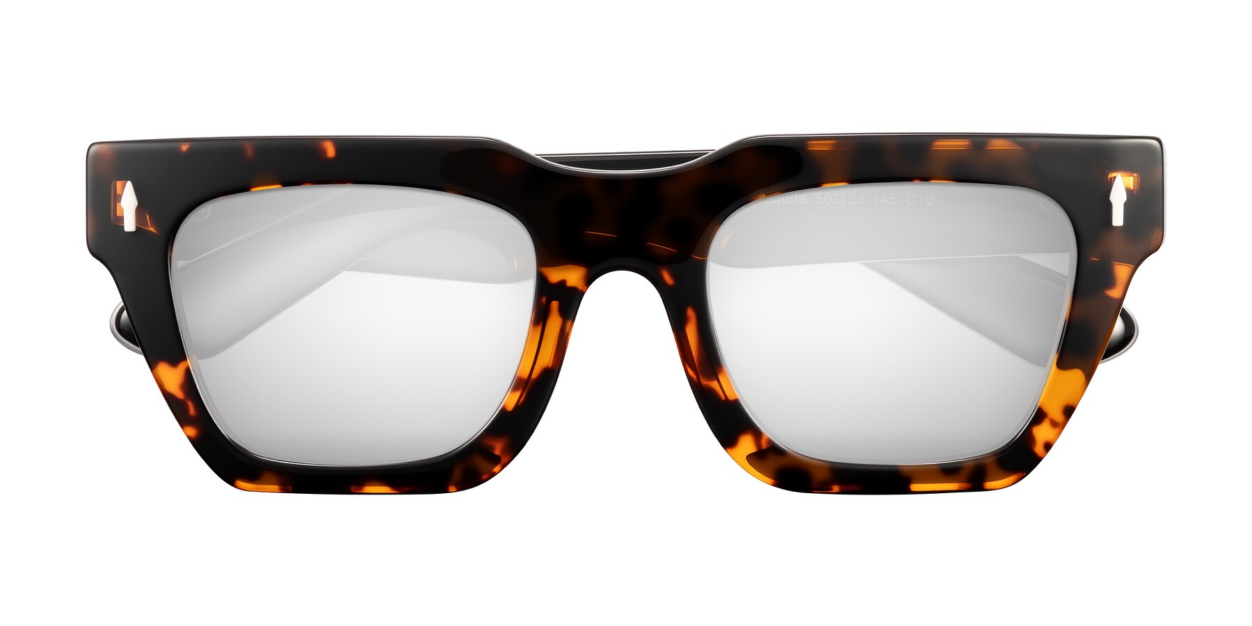 Folded Front of Padulla in Tortoise with Silver Mirrored Lenses