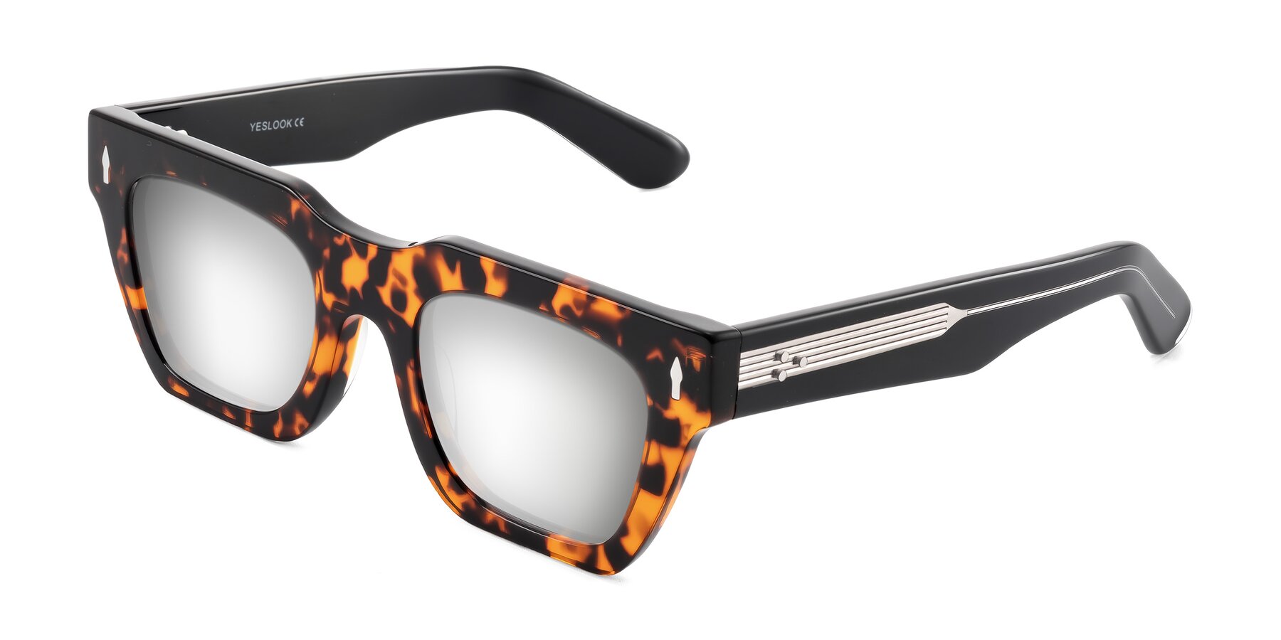 Angle of Padulla in Tortoise with Silver Mirrored Lenses