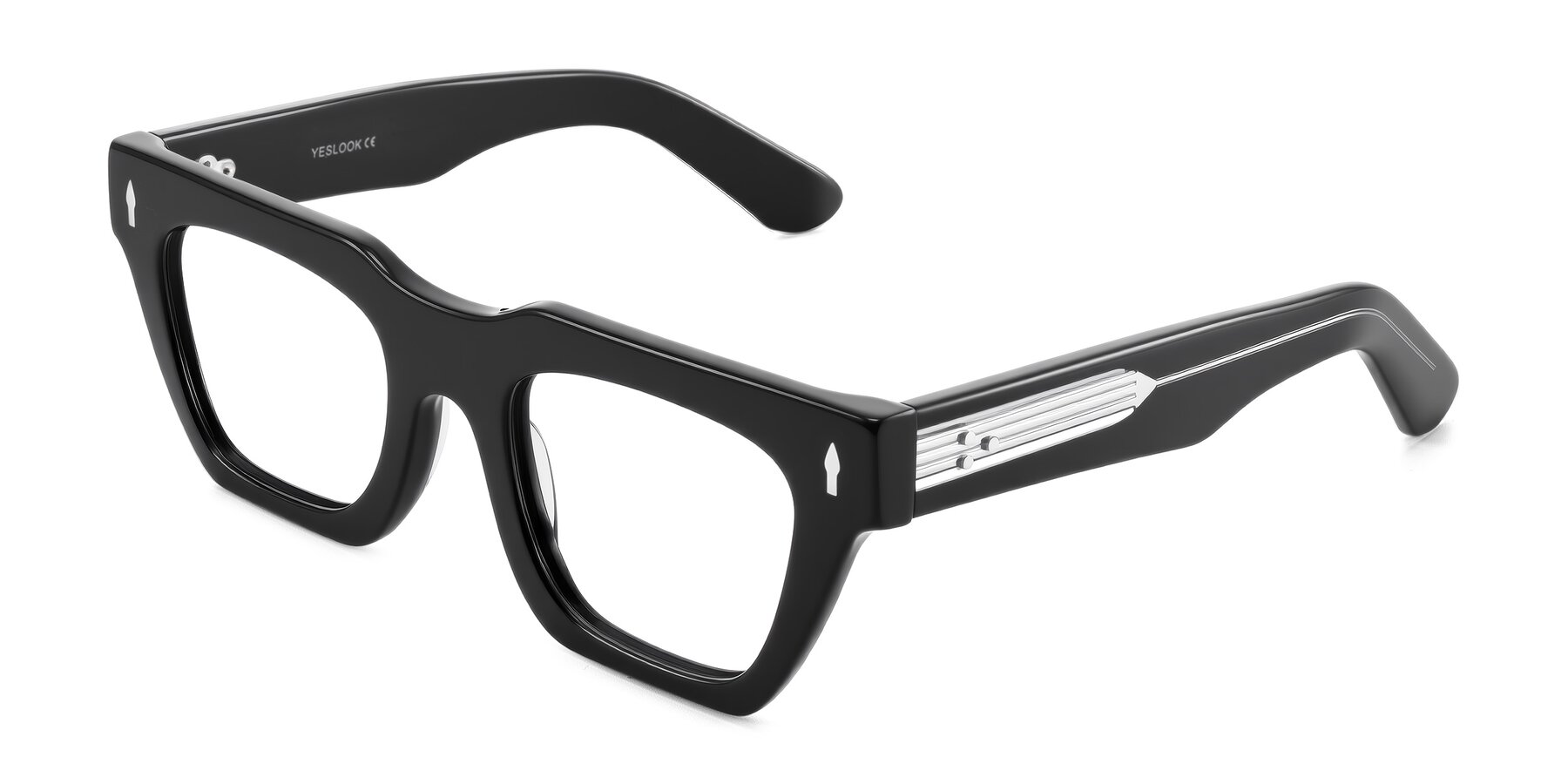 Angle of Padulla in Black with Clear Blue Light Blocking Lenses