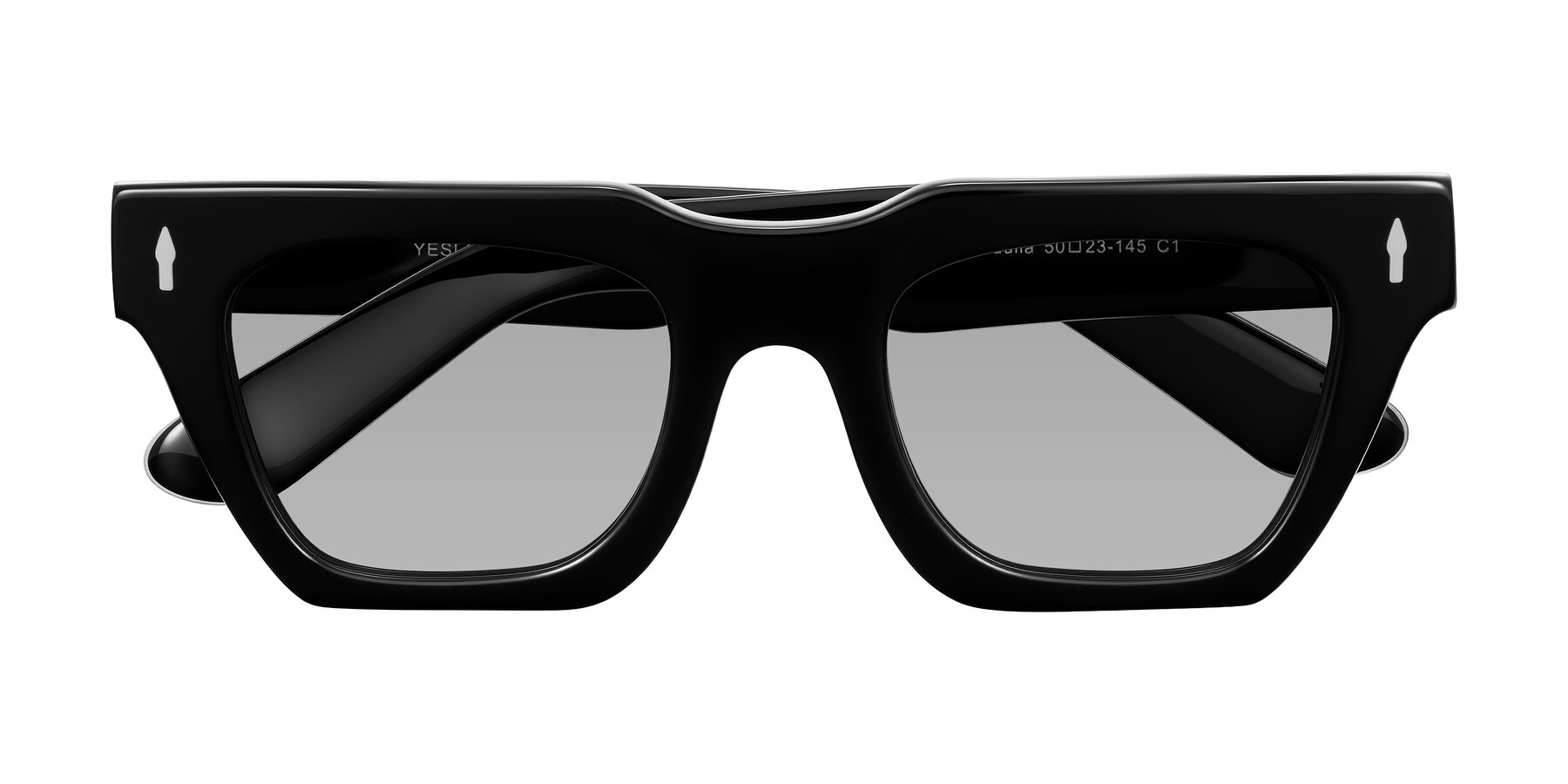 Folded Front of Padulla in Black with Light Gray Tinted Lenses