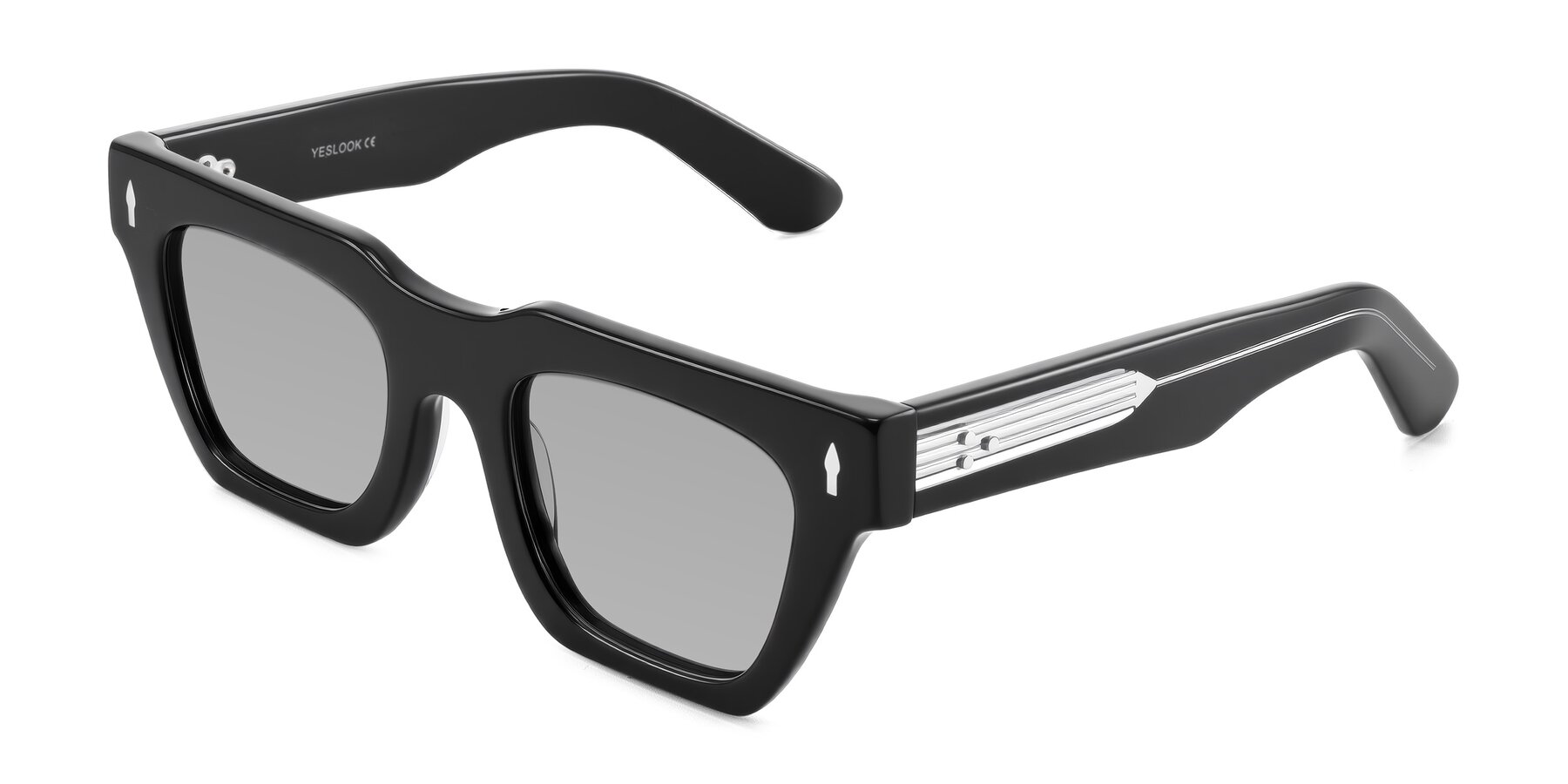 Angle of Padulla in Black with Light Gray Tinted Lenses