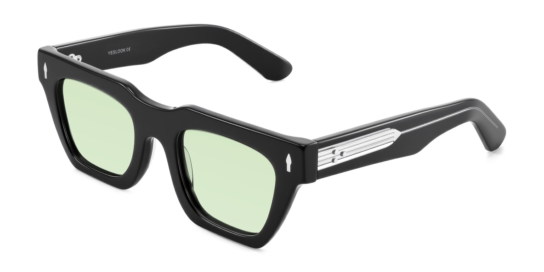 Angle of Padulla in Black with Light Green Tinted Lenses