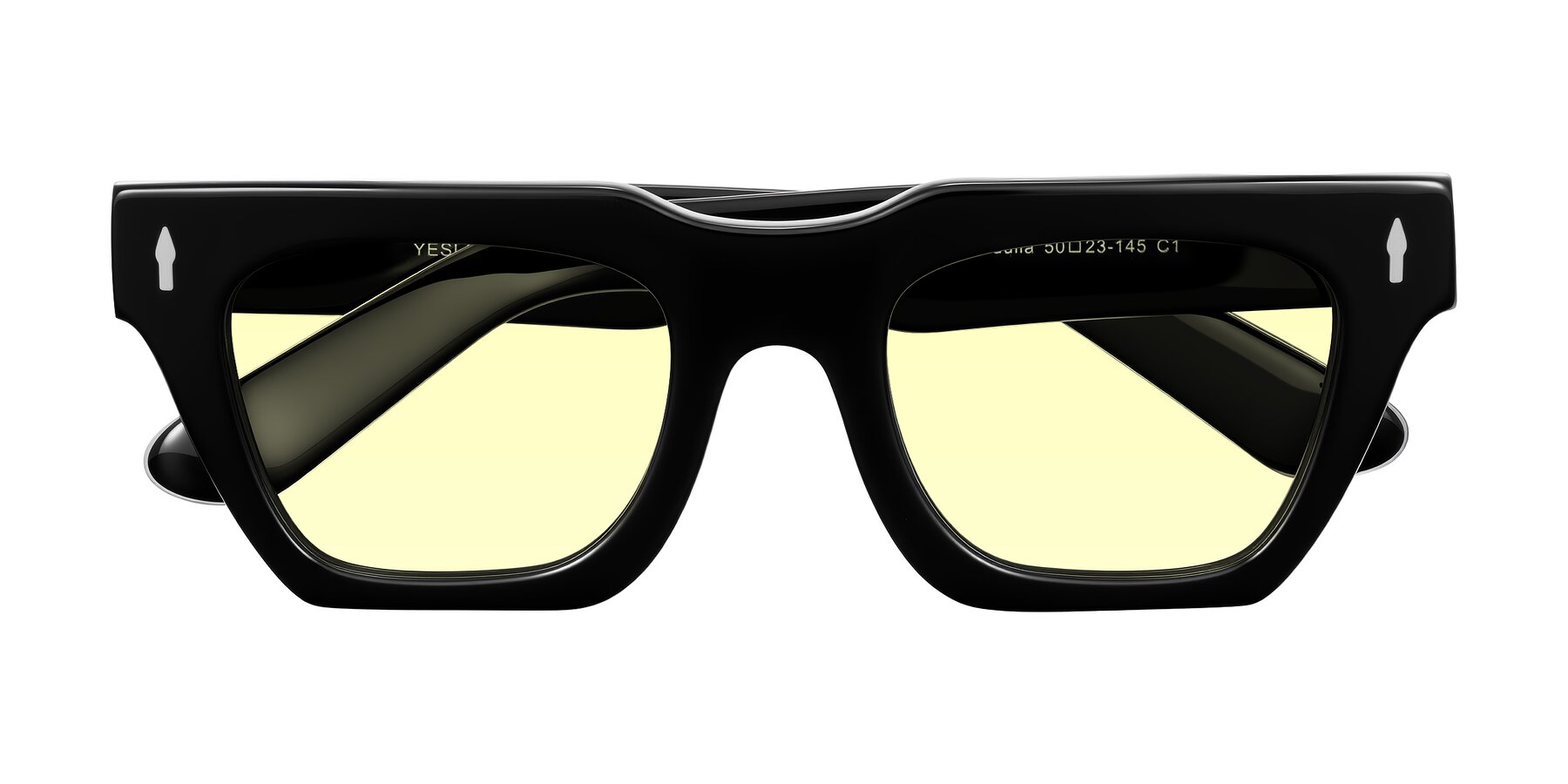 Folded Front of Padulla in Black with Light Yellow Tinted Lenses