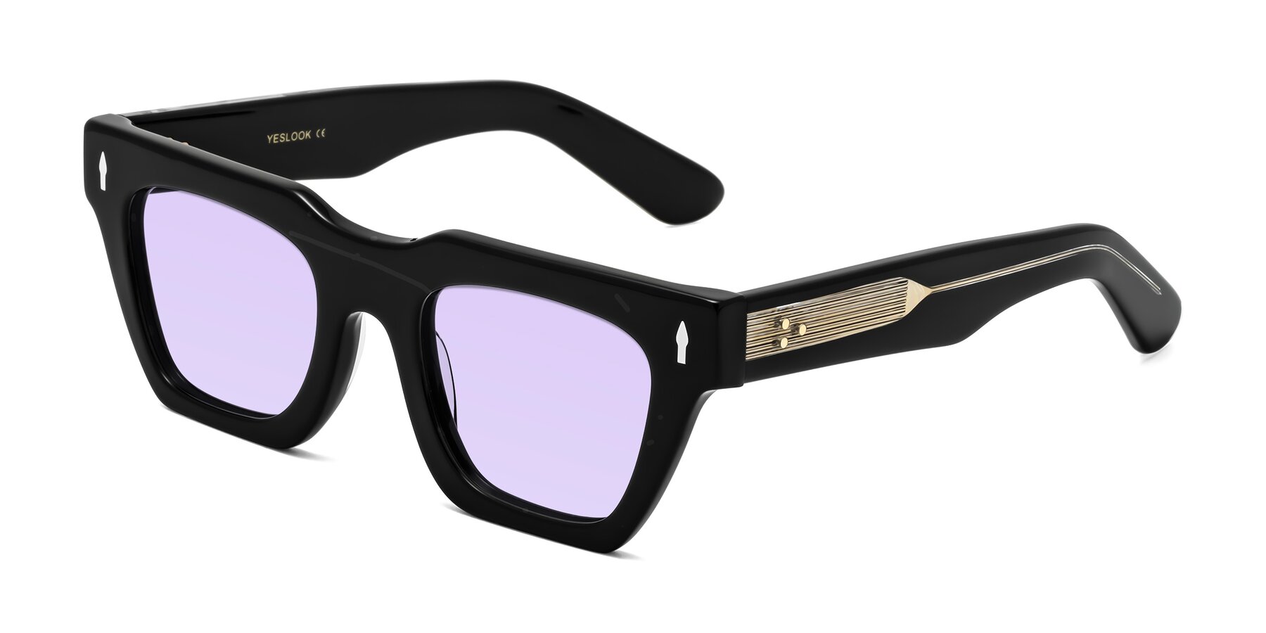 Angle of Padulla in Black with Light Purple Tinted Lenses