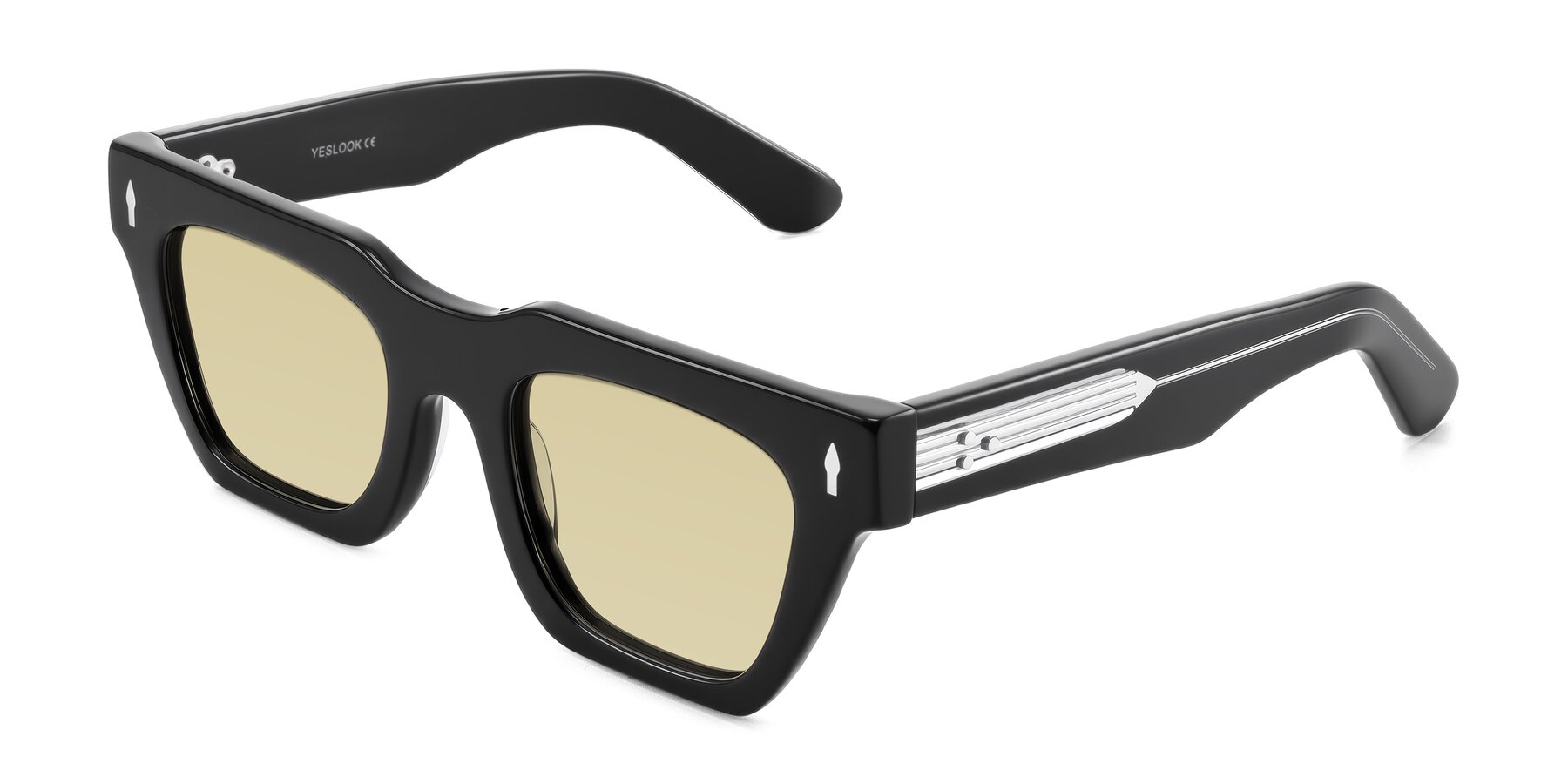 Angle of Padulla in Black with Light Champagne Tinted Lenses