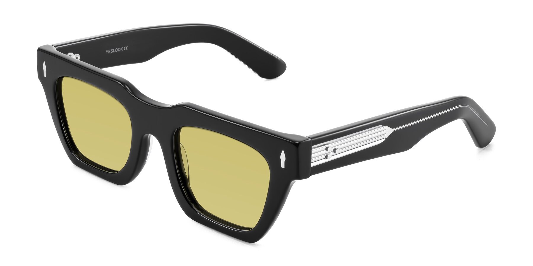 Angle of Padulla in Black with Medium Champagne Tinted Lenses