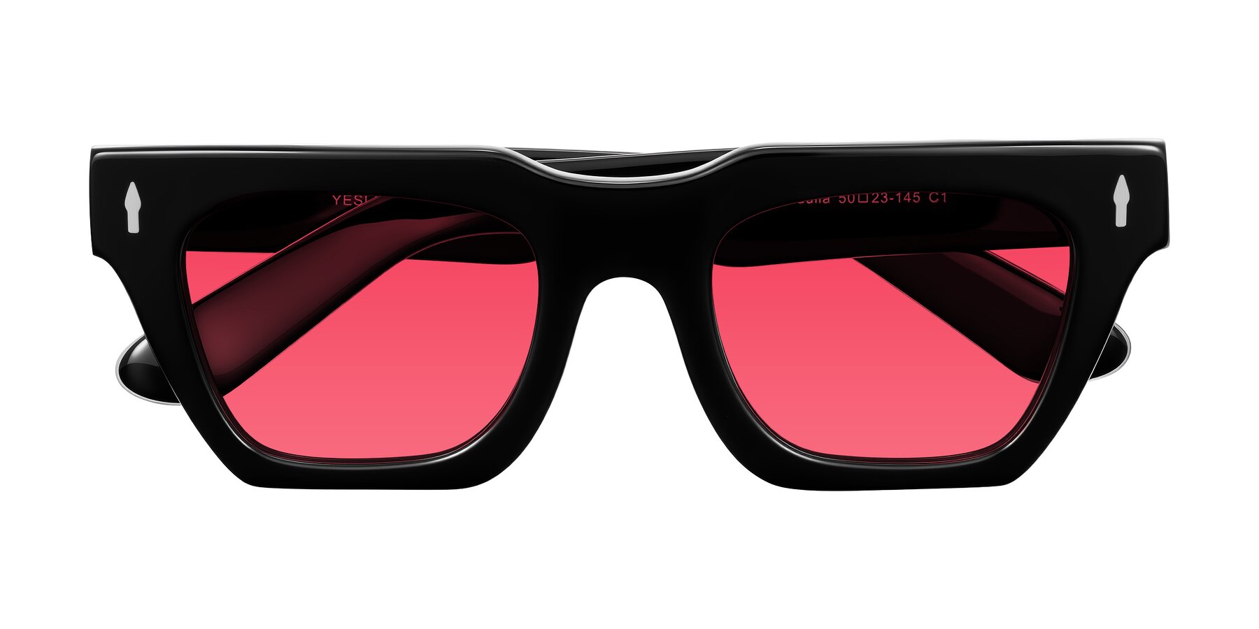 Folded Front of Padulla in Black with Red Tinted Lenses