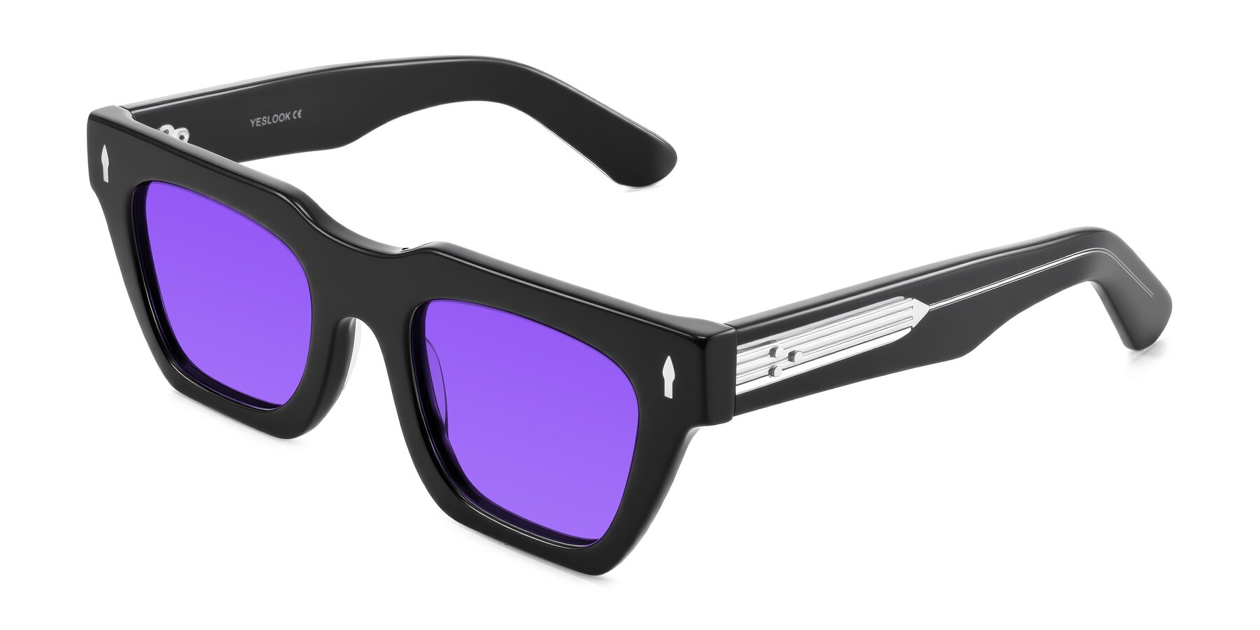 Angle of Padulla in Black with Purple Tinted Lenses