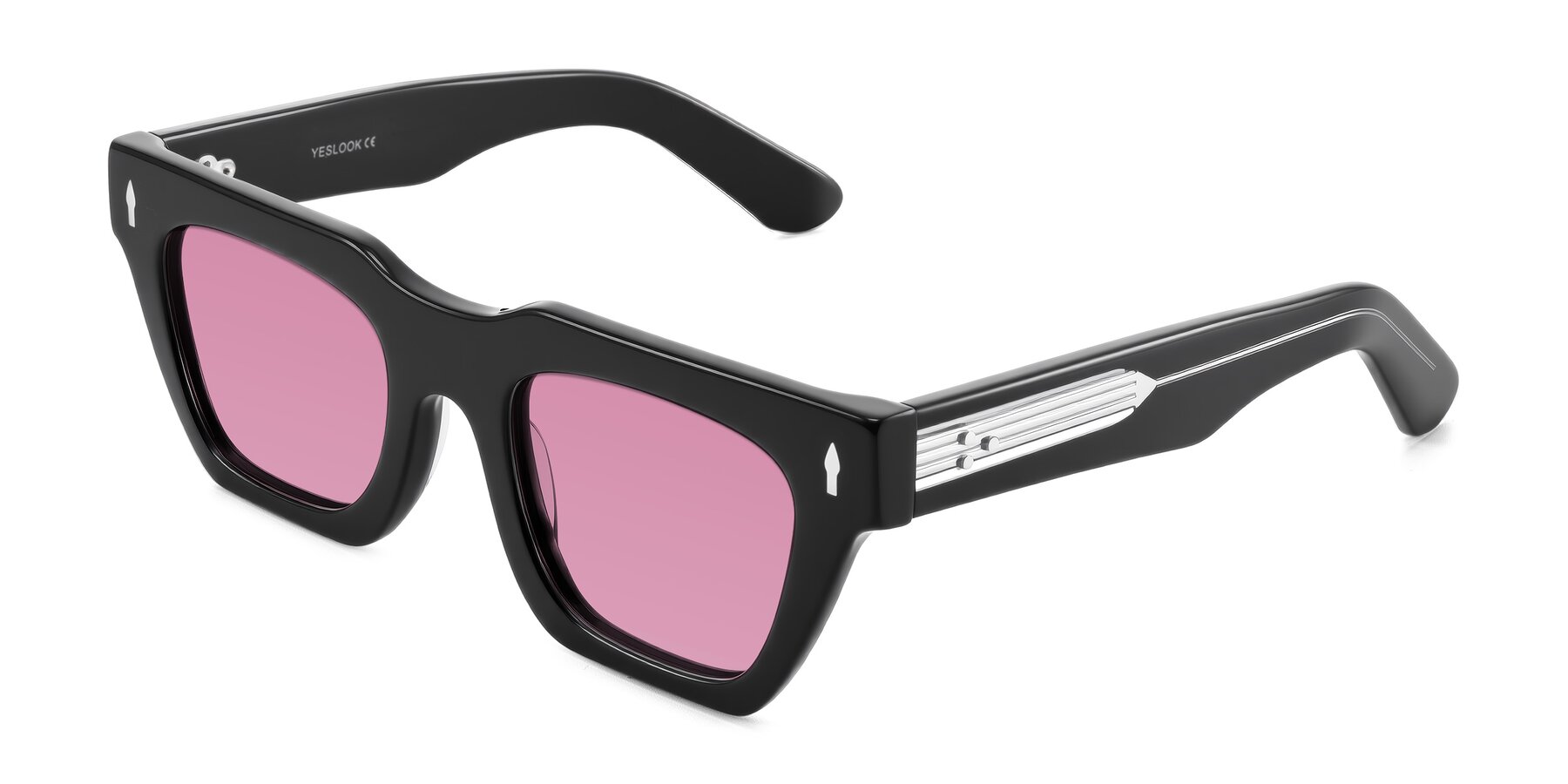 Angle of Padulla in Black with Medium Wine Tinted Lenses