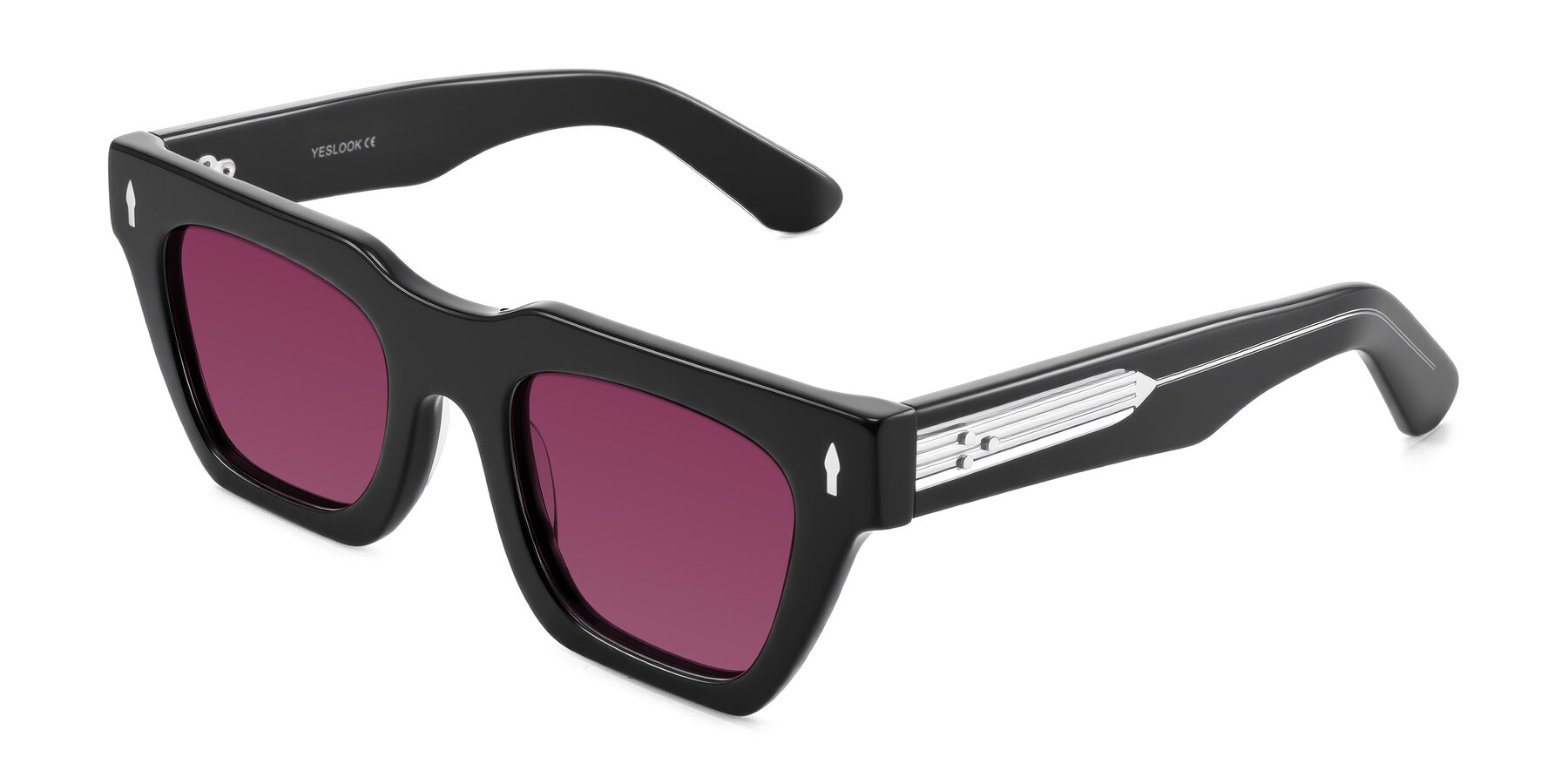 Angle of Padulla in Black with Wine Tinted Lenses