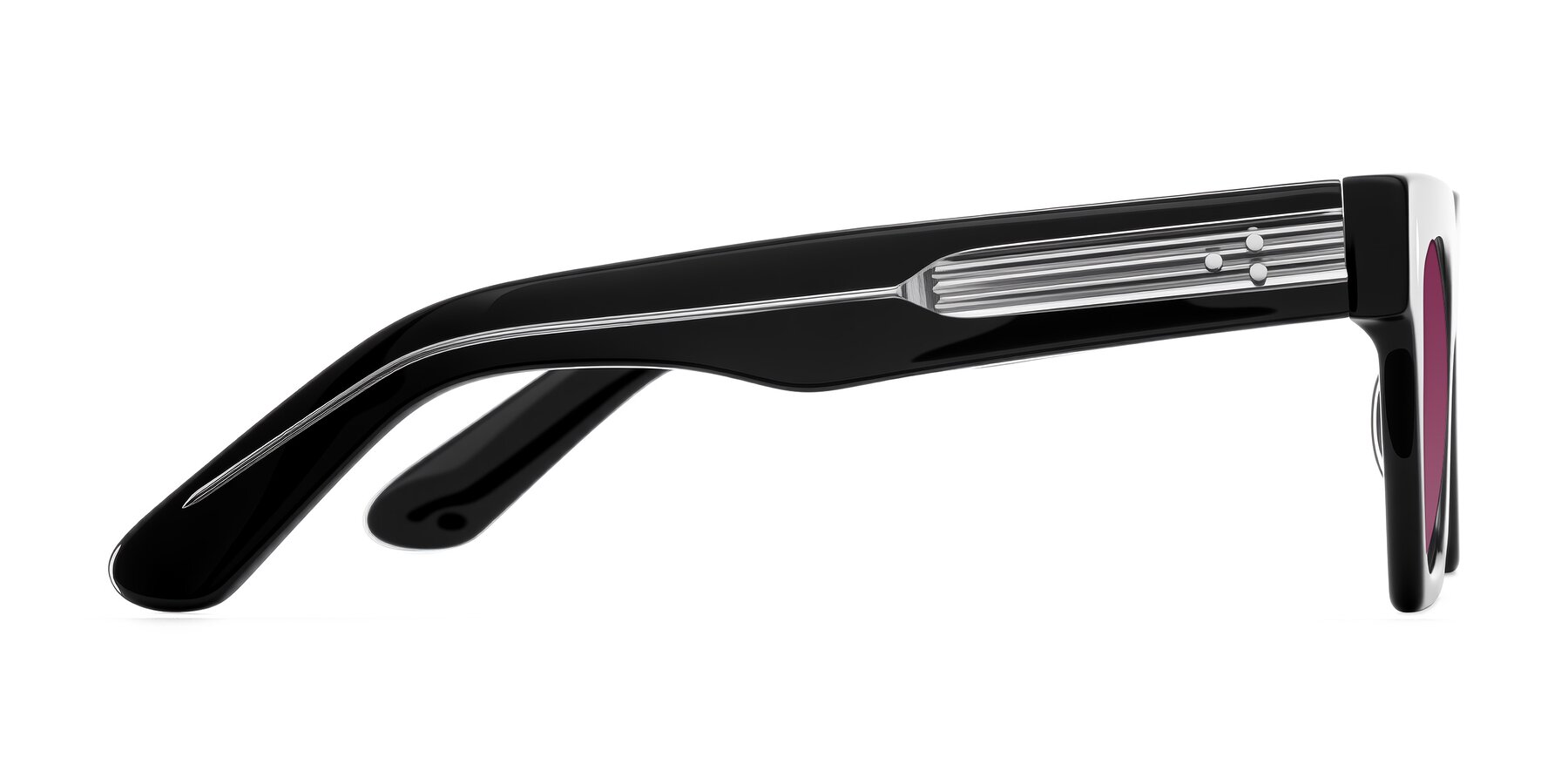 Side of Padulla in Black with Wine Tinted Lenses