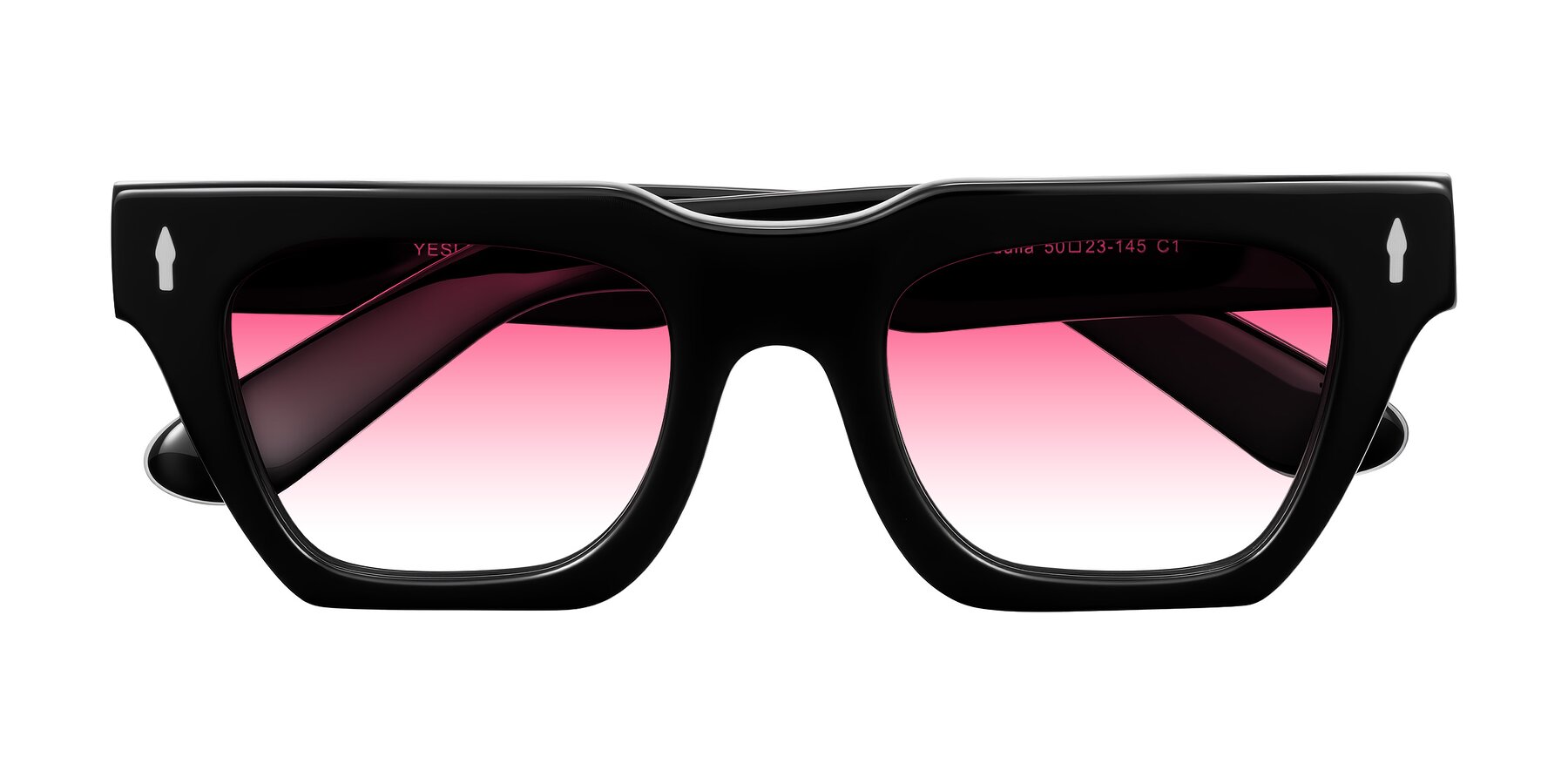 Folded Front of Padulla in Black with Pink Gradient Lenses