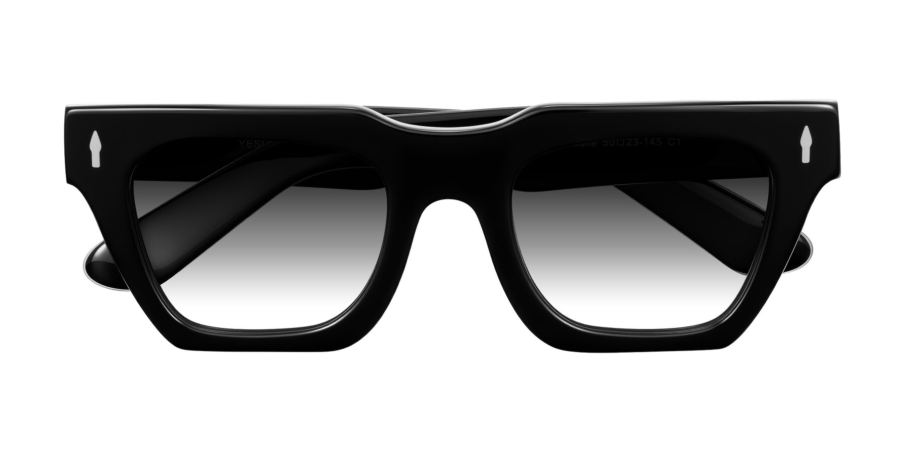 Folded Front of Padulla in Black with Gray Gradient Lenses