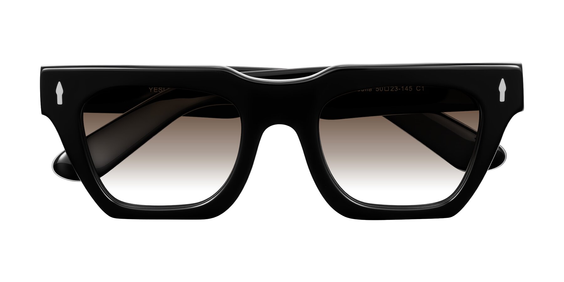 Folded Front of Padulla in Black with Brown Gradient Lenses
