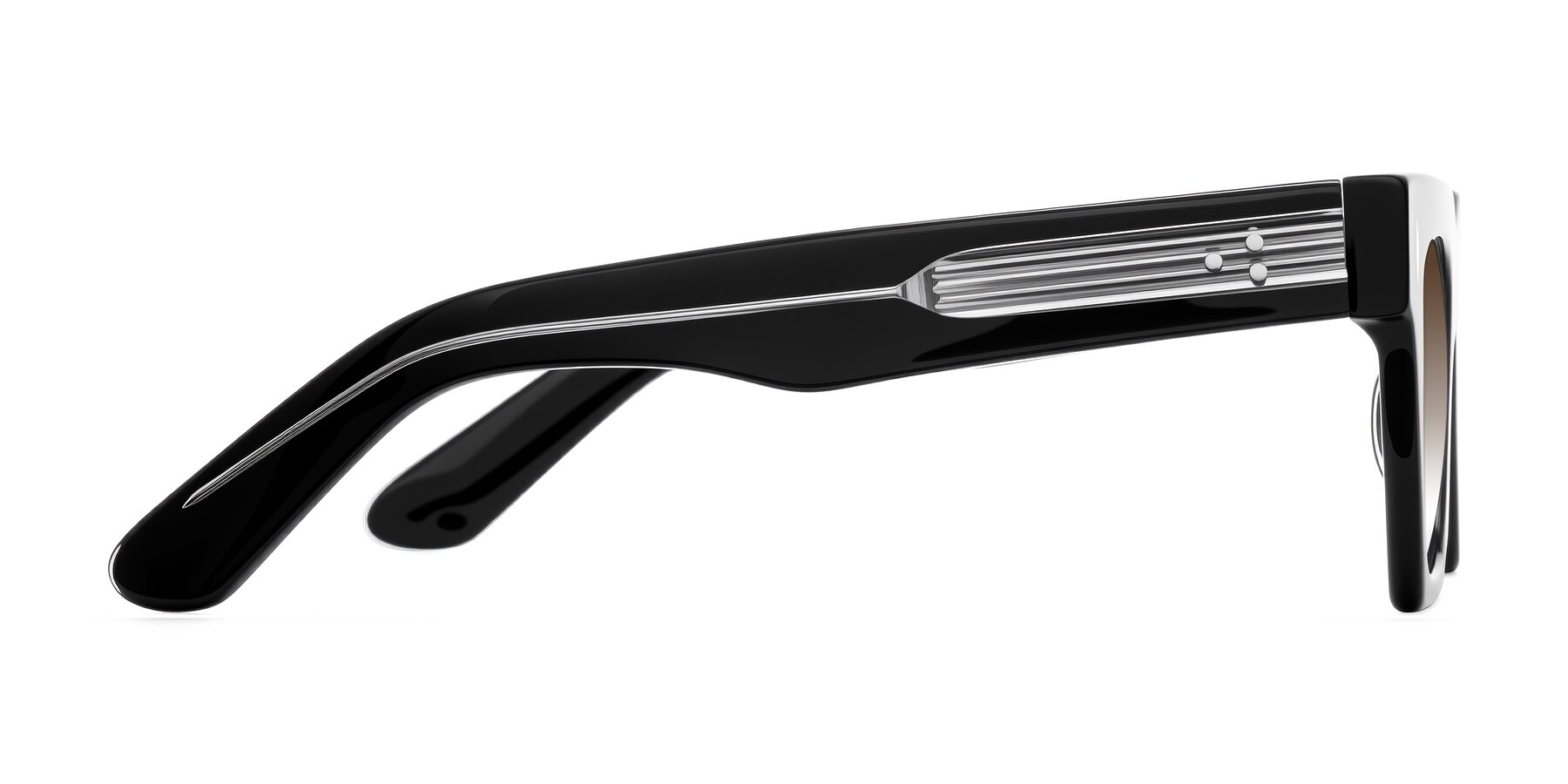 Side of Padulla in Black with Brown Gradient Lenses