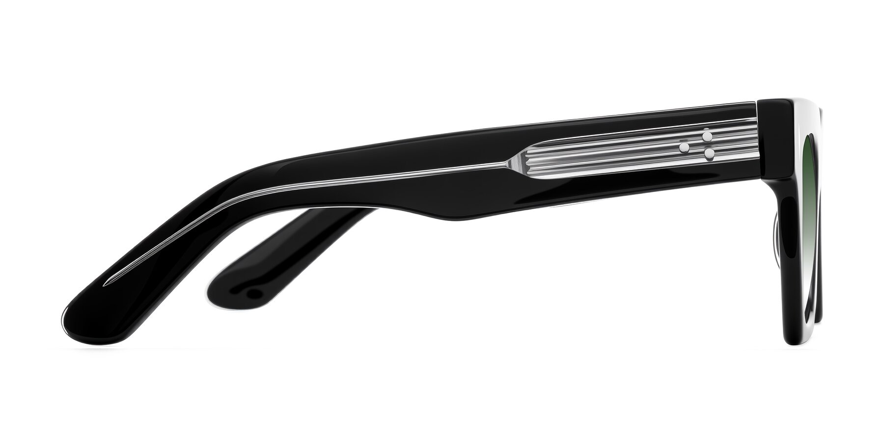 Side of Padulla in Black with Green Gradient Lenses