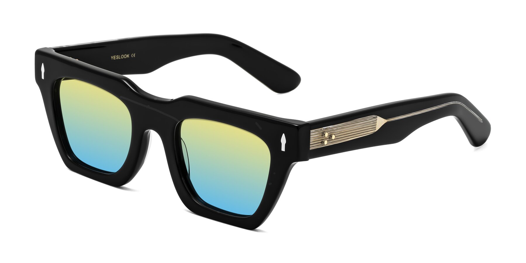 Angle of Padulla in Black with Yellow / Blue Gradient Lenses