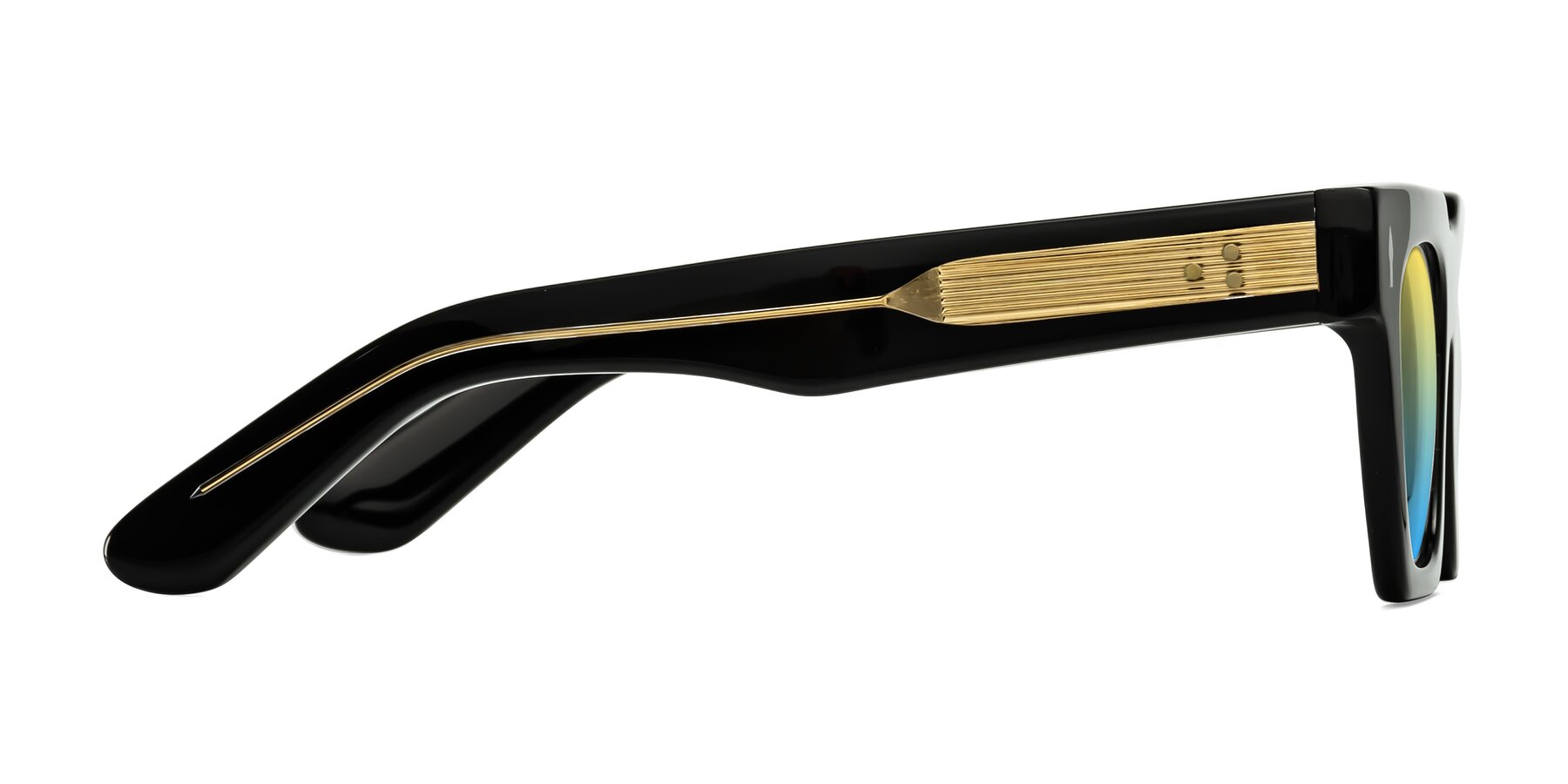 Side of Padulla in Black with Yellow / Blue Gradient Lenses