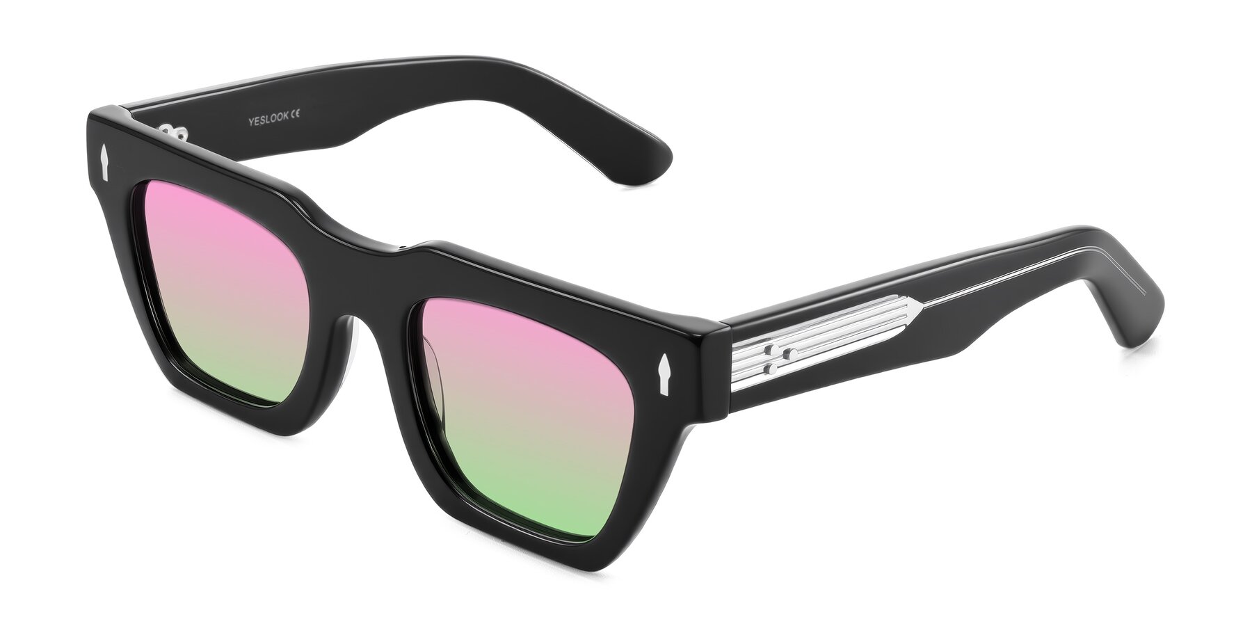 Angle of Padulla in Black with Pink / Green Gradient Lenses