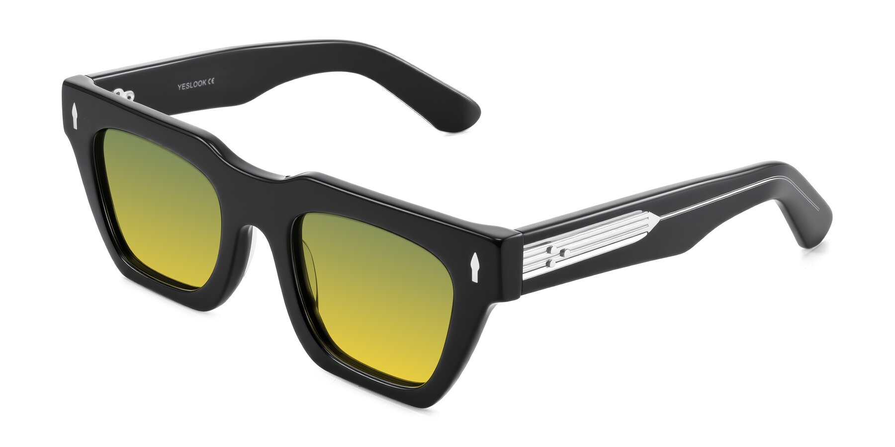 Angle of Padulla in Black with Green / Yellow Gradient Lenses