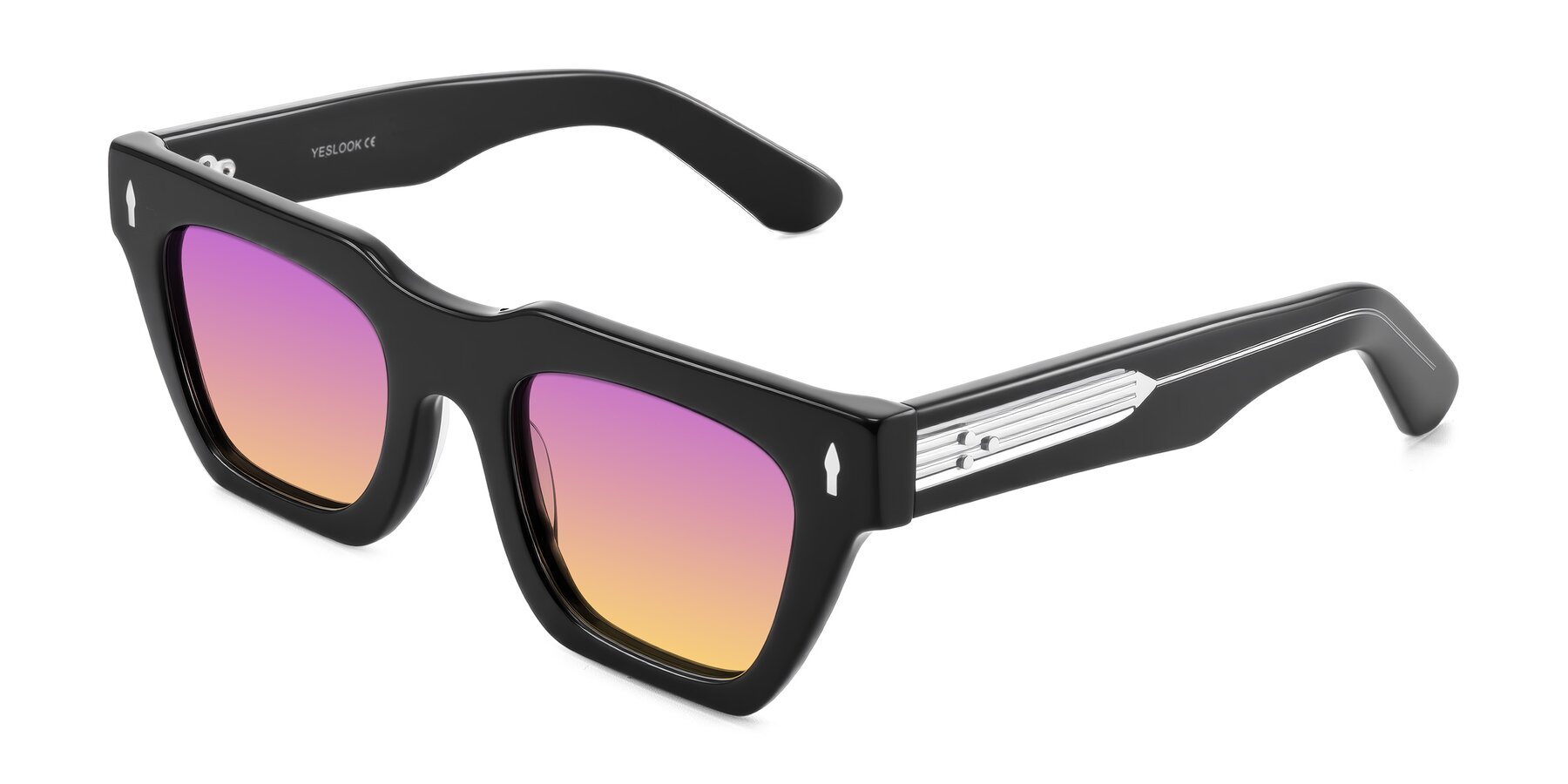 Angle of Padulla in Black with Purple / Yellow Gradient Lenses