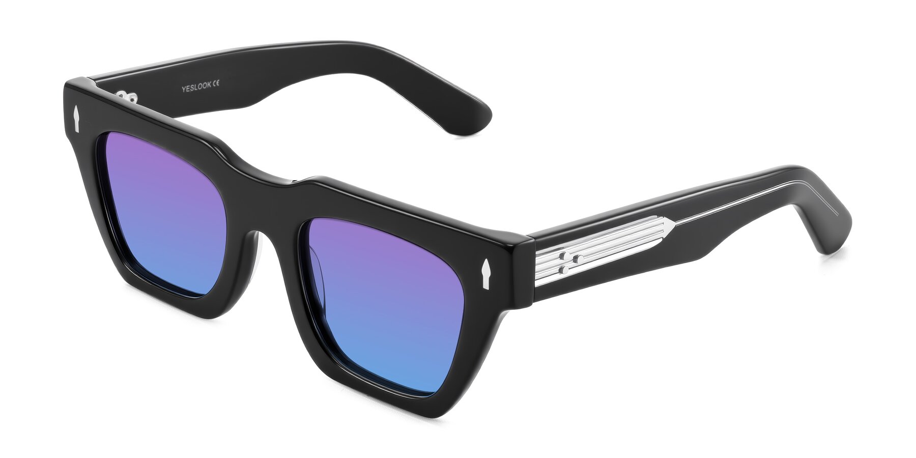 Angle of Padulla in Black with Purple / Blue Gradient Lenses