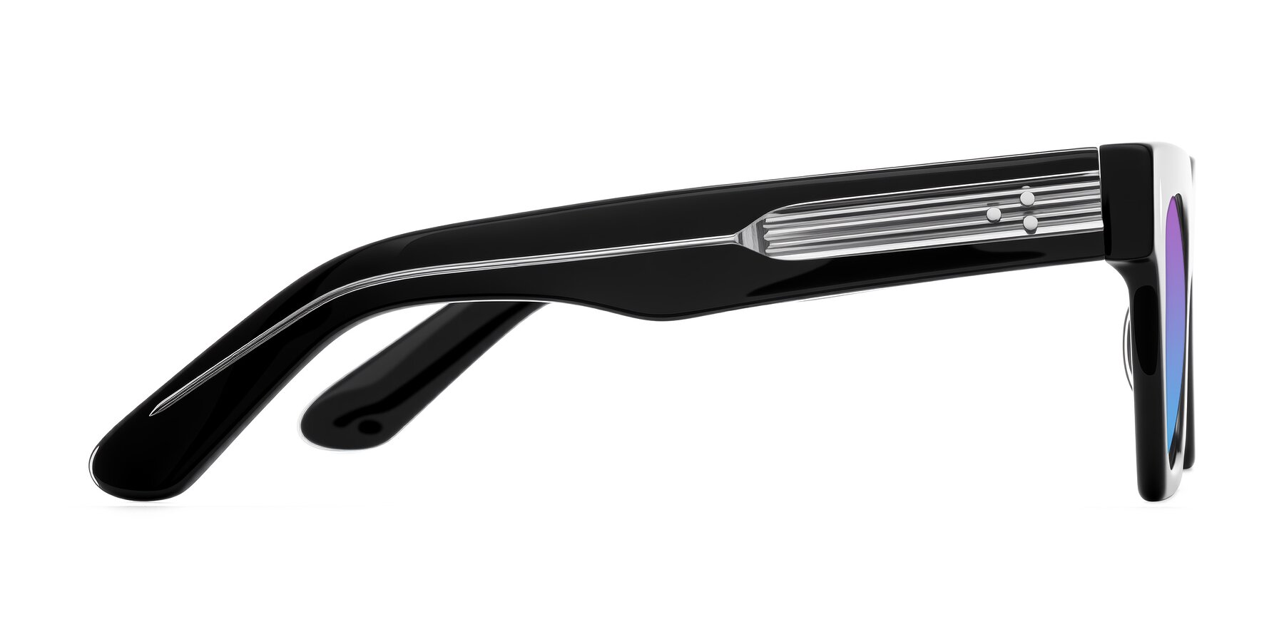 Side of Padulla in Black with Purple / Blue Gradient Lenses