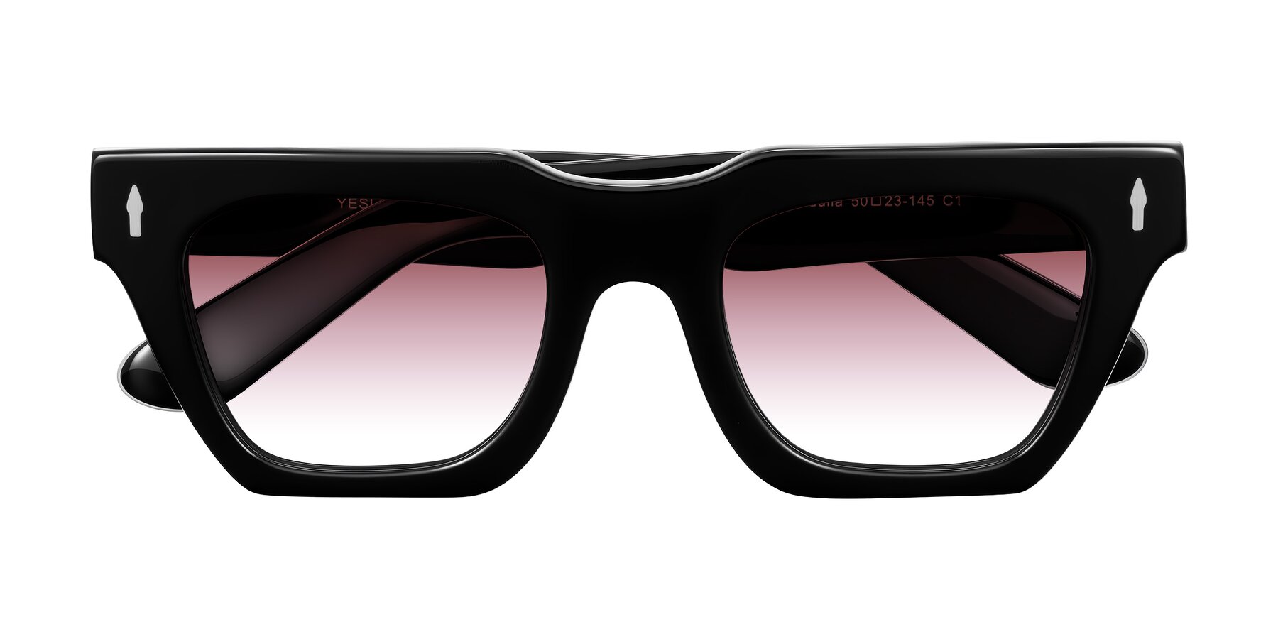 Folded Front of Padulla in Black with Garnet Gradient Lenses