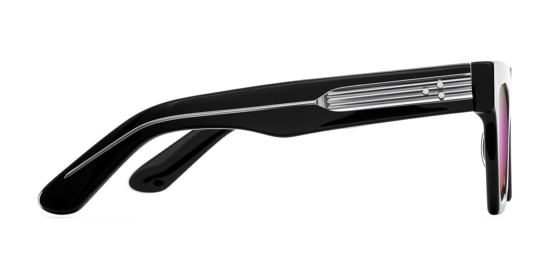 Side of Padulla in Black with Pink Mirrored Lenses