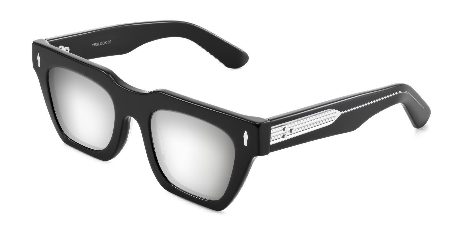 Angle of Padulla in Black with Silver Mirrored Lenses