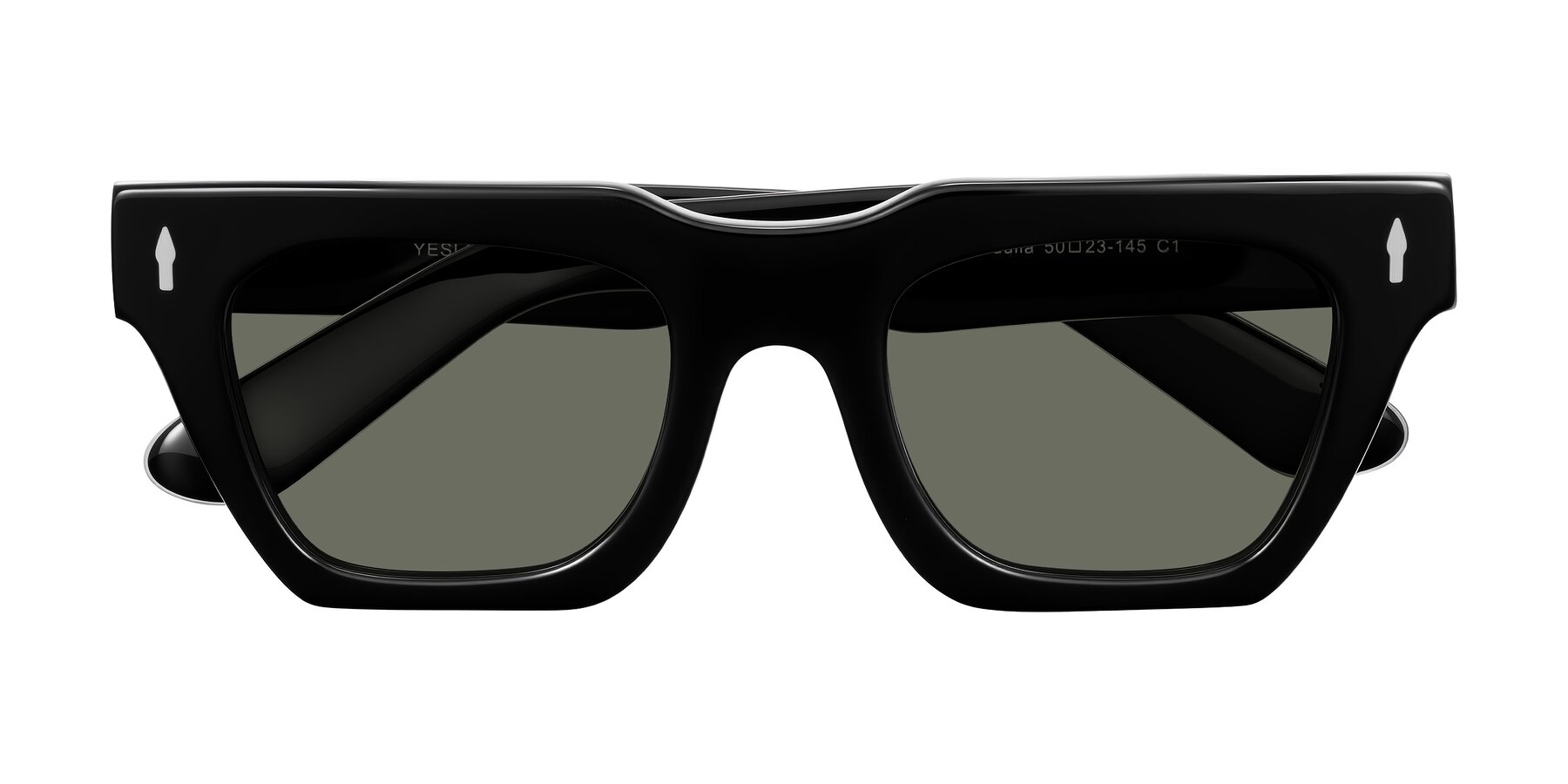 Folded Front of Padulla in Black with Gray Polarized Lenses