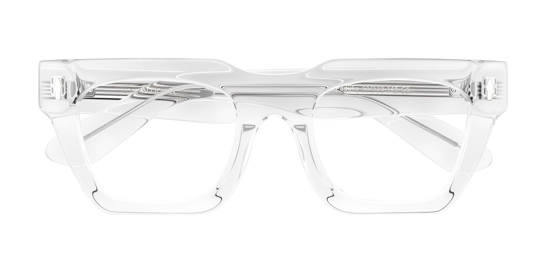 Folded Front of Padulla in Clear with Clear Eyeglass Lenses