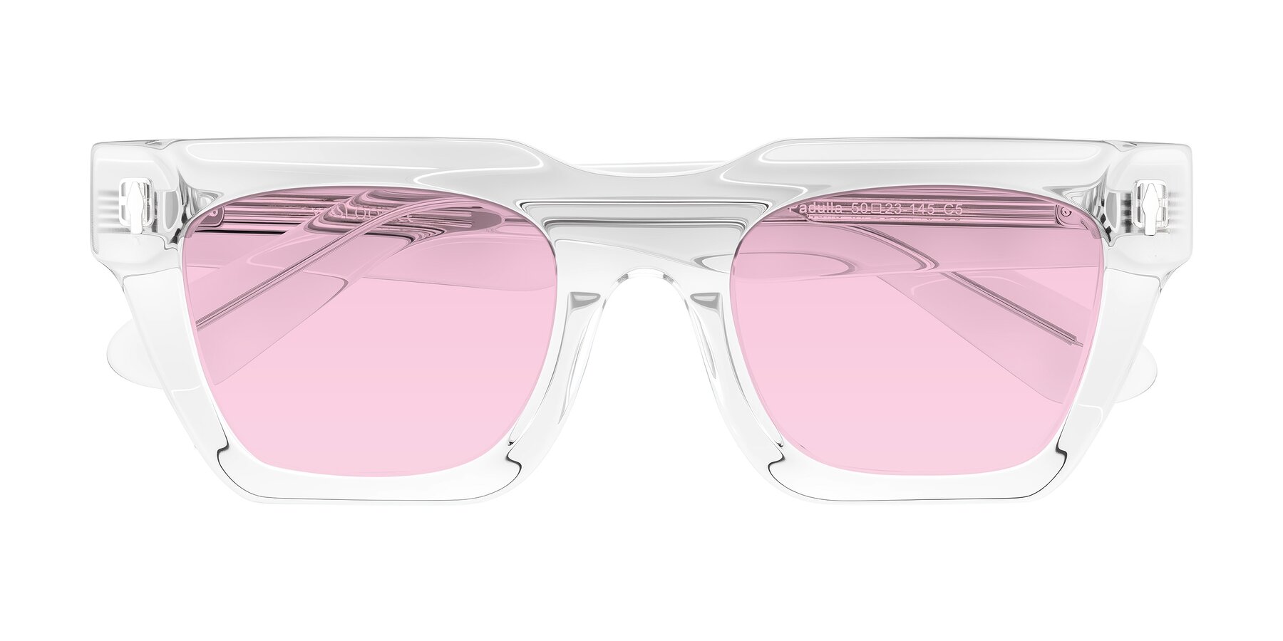 Folded Front of Padulla in Clear with Light Pink Tinted Lenses