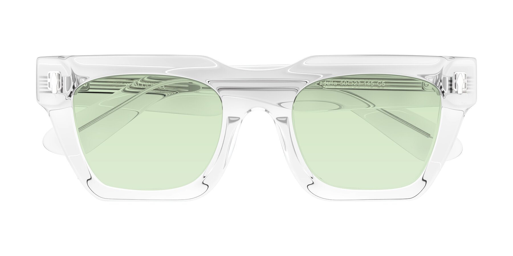 Folded Front of Padulla in Clear with Light Green Tinted Lenses
