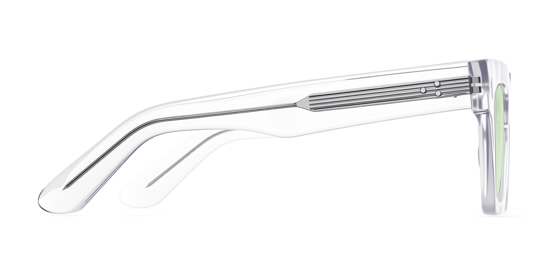 Side of Padulla in Clear with Light Green Tinted Lenses