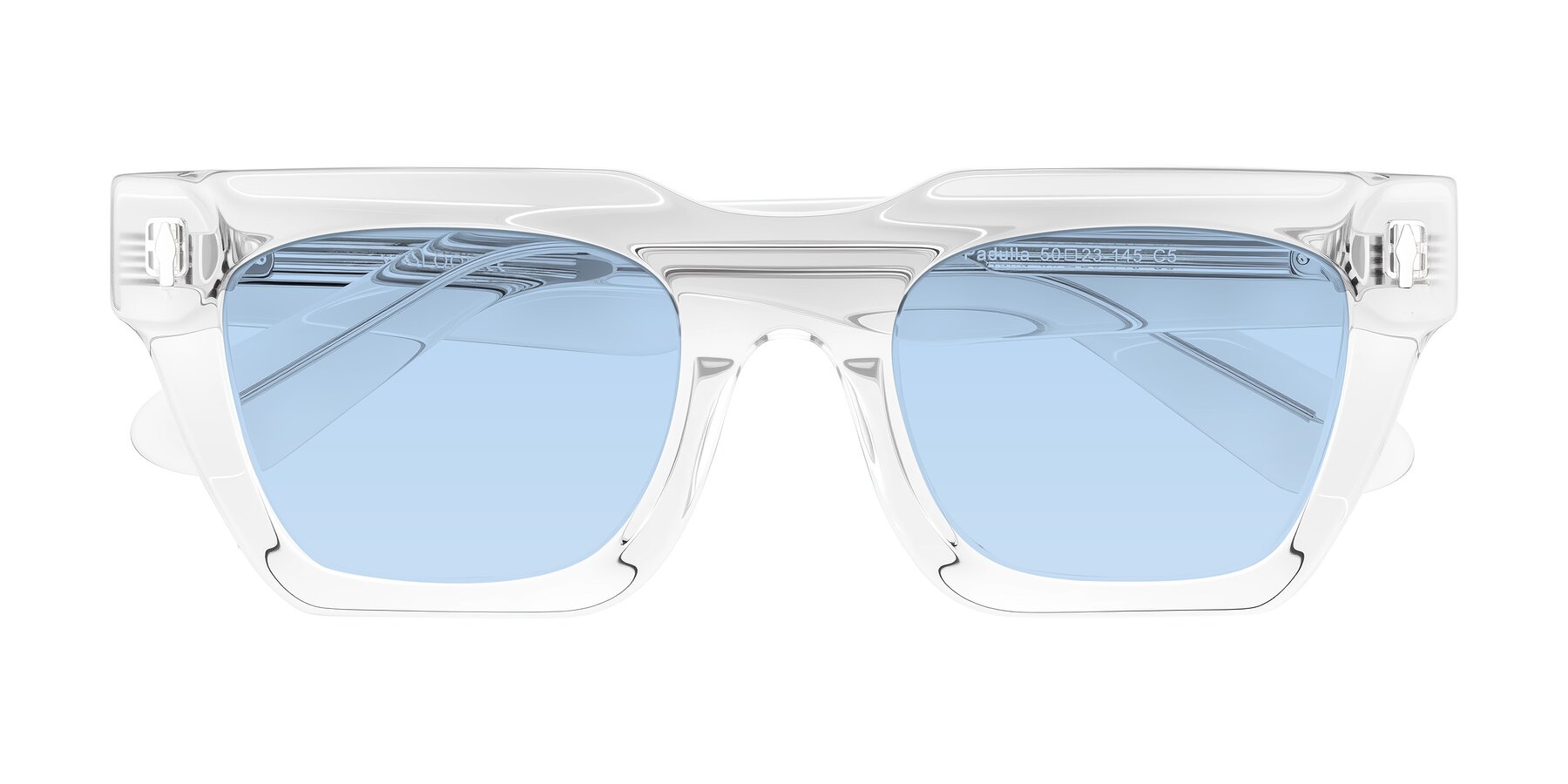 Folded Front of Padulla in Clear with Light Blue Tinted Lenses