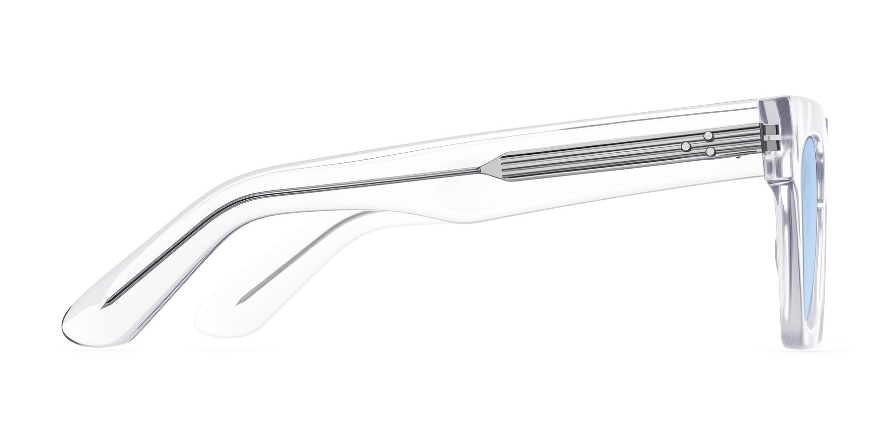 Side of Padulla in Clear with Light Blue Tinted Lenses