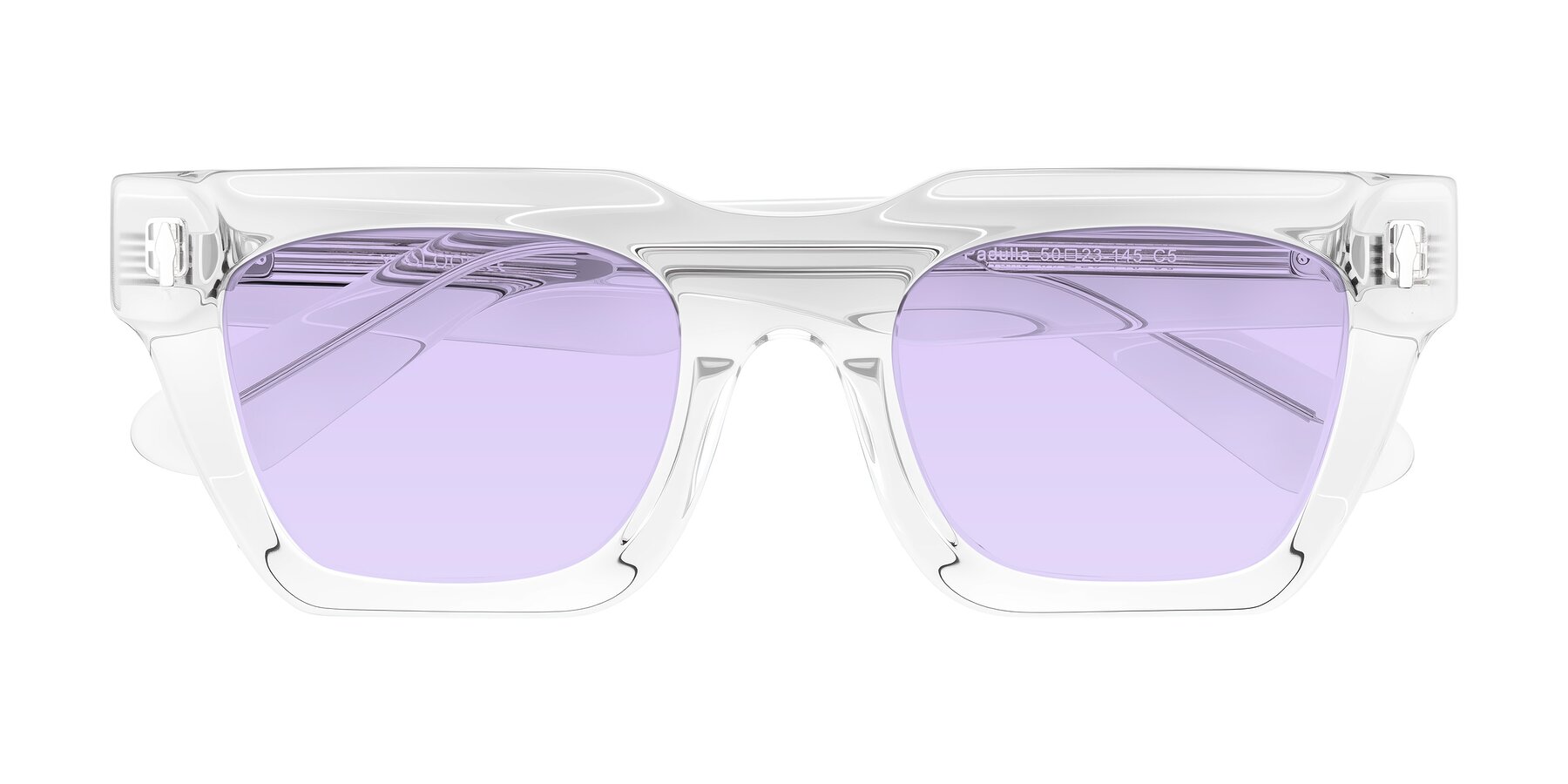Folded Front of Padulla in Clear with Light Purple Tinted Lenses