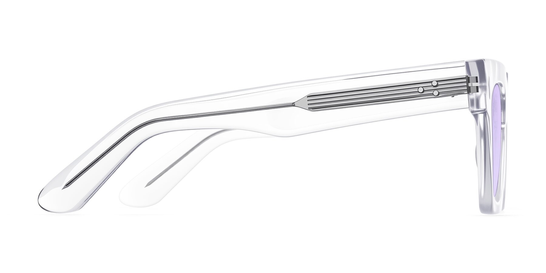 Side of Padulla in Clear with Light Purple Tinted Lenses