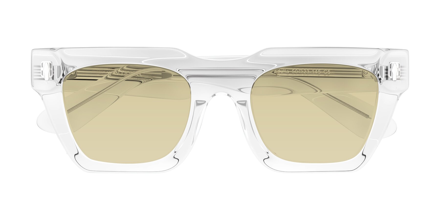 Folded Front of Padulla in Clear with Light Champagne Tinted Lenses