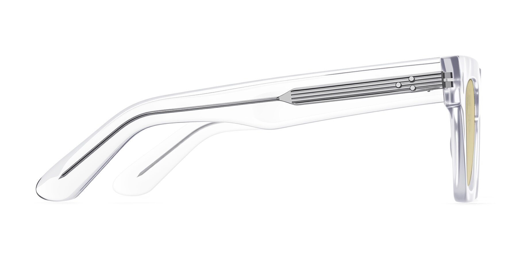 Side of Padulla in Clear with Light Champagne Tinted Lenses