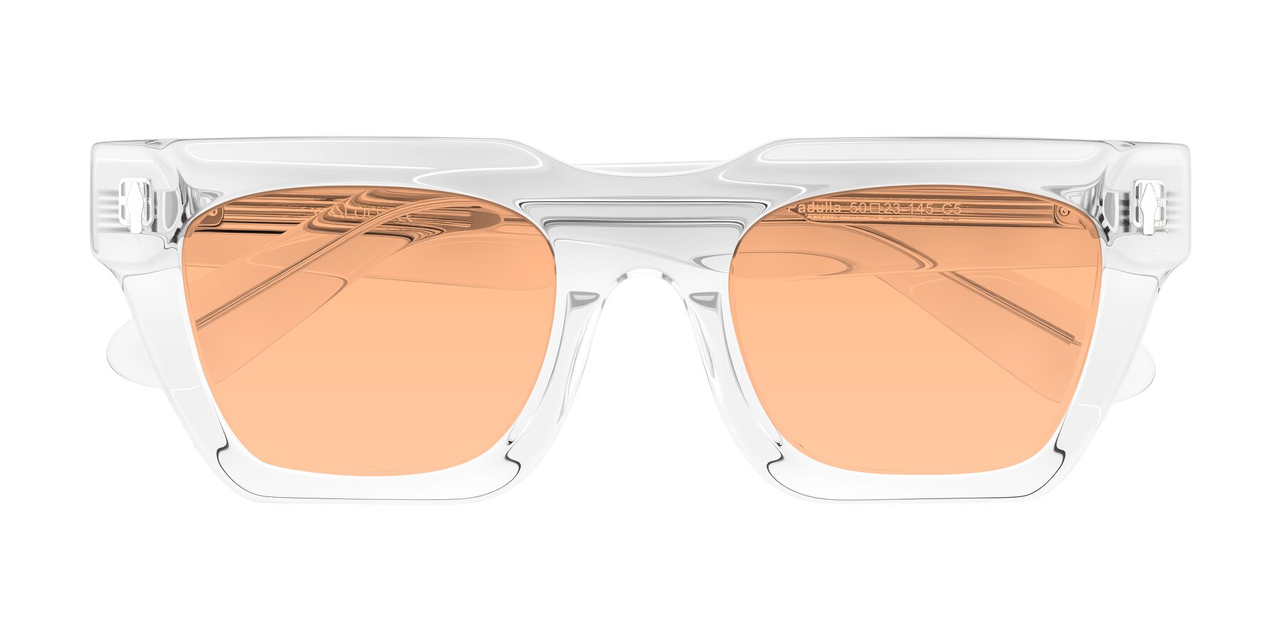 Folded Front of Padulla in Clear with Light Orange Tinted Lenses