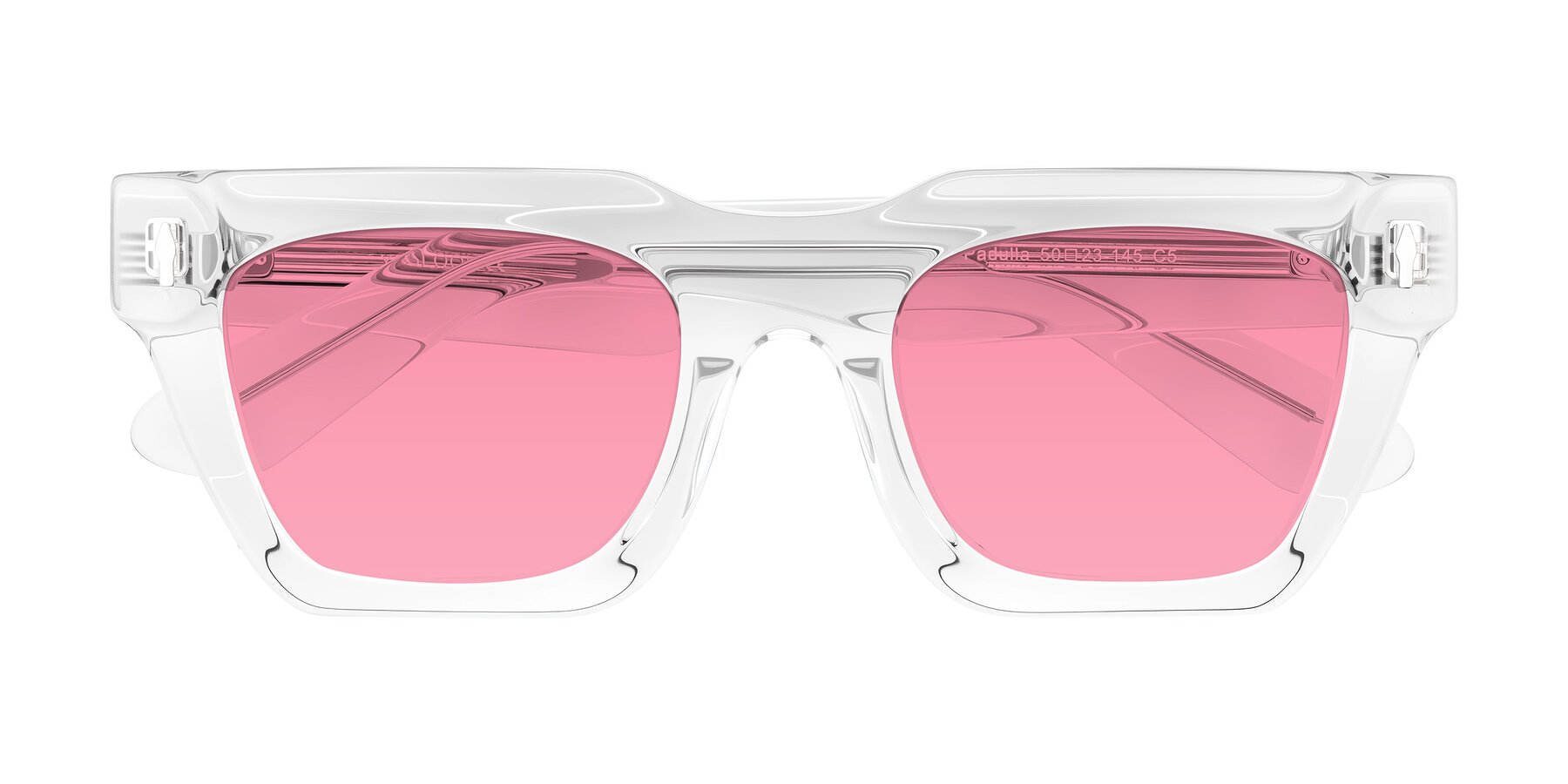 Folded Front of Padulla in Clear with Pink Tinted Lenses