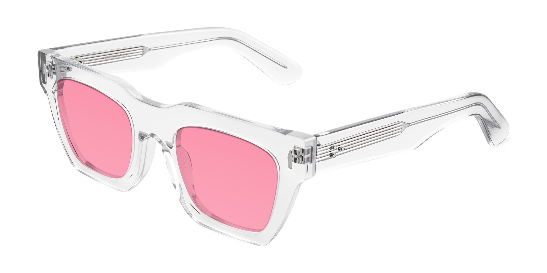 Angle of Padulla in Clear with Pink Tinted Lenses