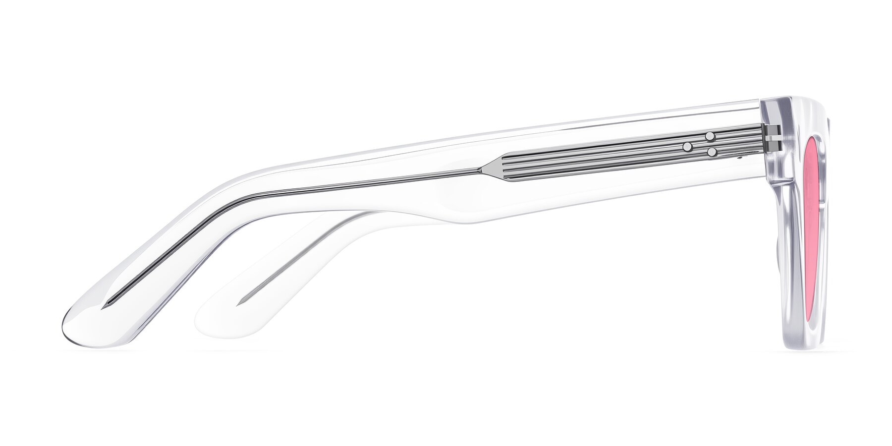 Side of Padulla in Clear with Pink Tinted Lenses