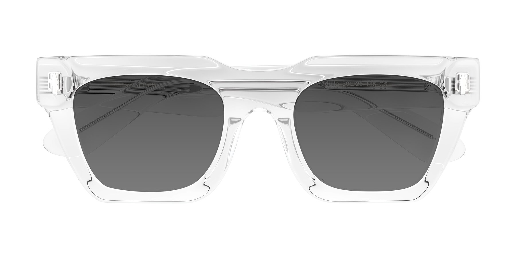 Folded Front of Padulla in Clear with Medium Gray Tinted Lenses