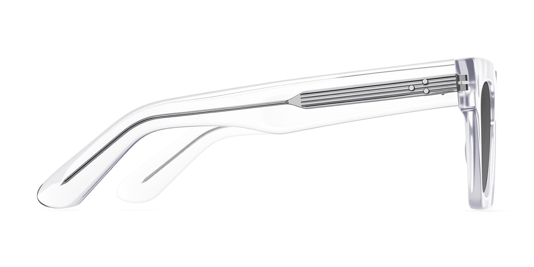 Side of Padulla in Clear with Medium Gray Tinted Lenses