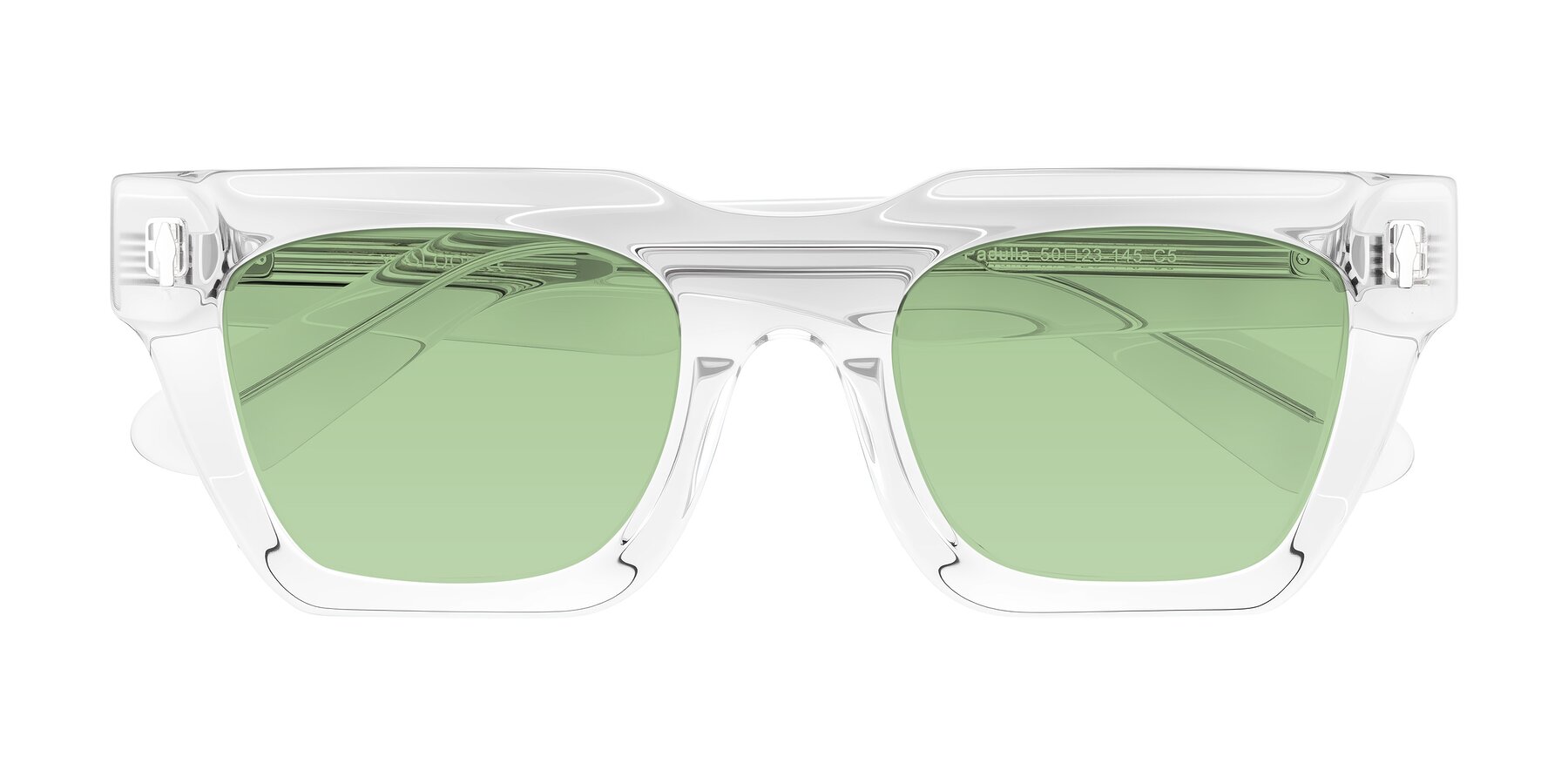 Folded Front of Padulla in Clear with Medium Green Tinted Lenses